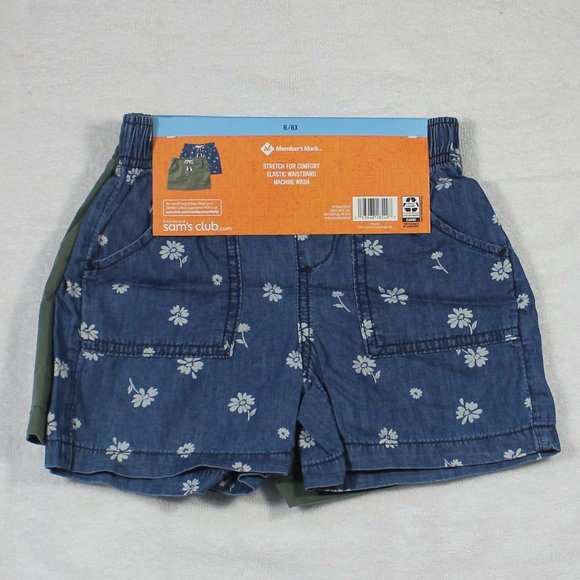 Member's Mark 2-PACK Girl's 6/6x Elastic Waist Woven Shorts - Picture 2 of 5